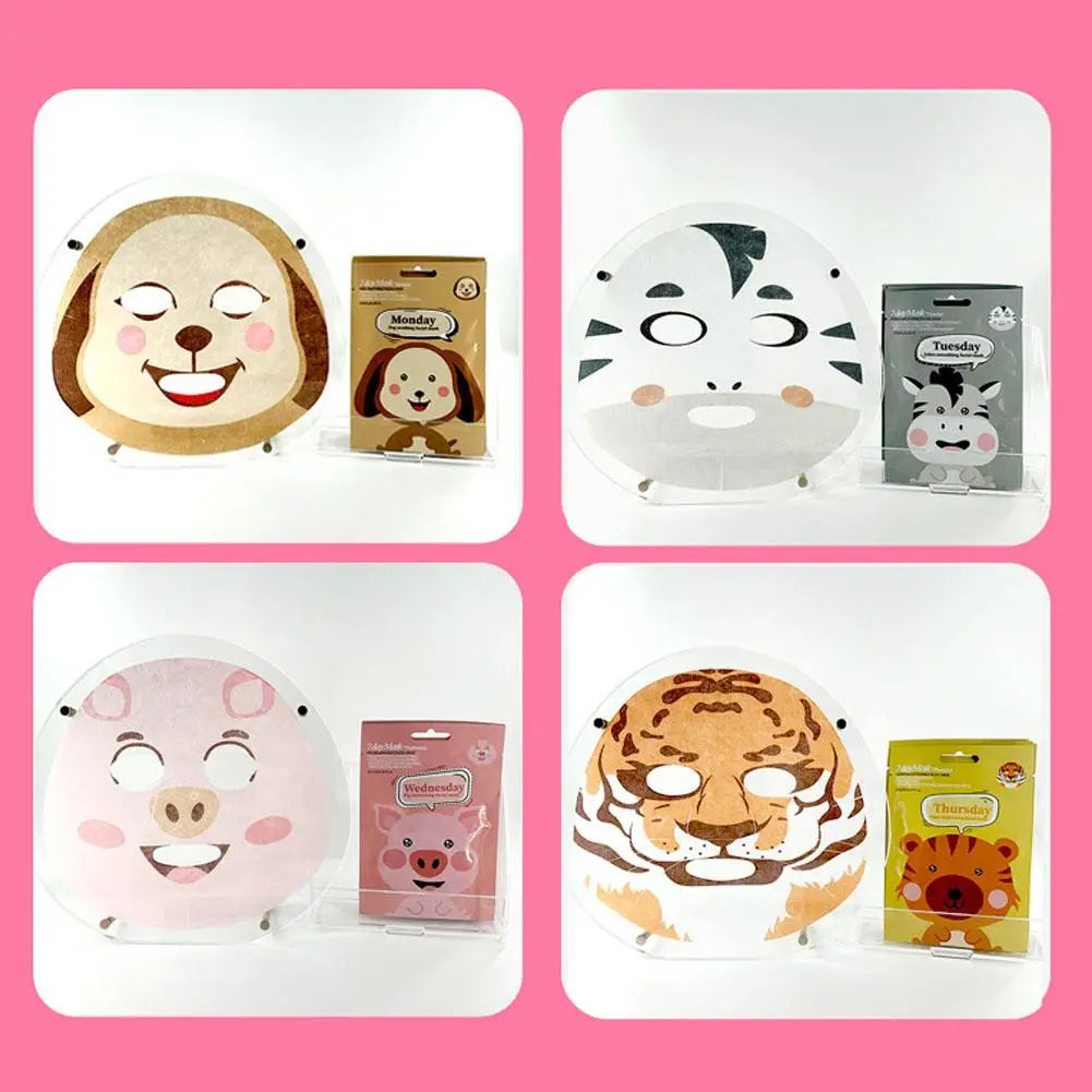 1/7pcs Cartoon Facial Mask Deep Hydrating Sheet Mask Moisturizing Tender Skin Mask Dog Panda Pig Animal Pattern Skin Care