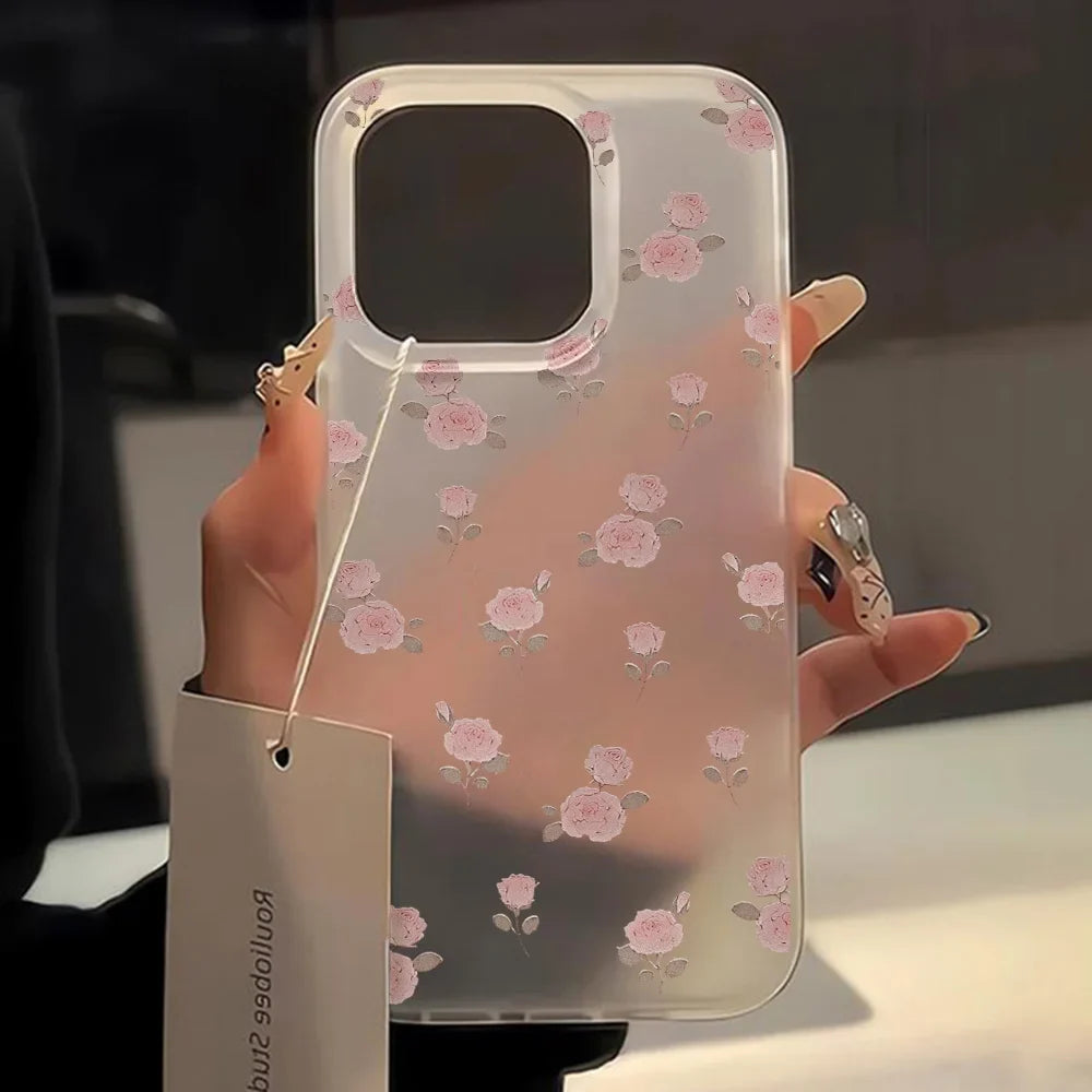 Cute Flower Love Heart Phone Case For iPhone