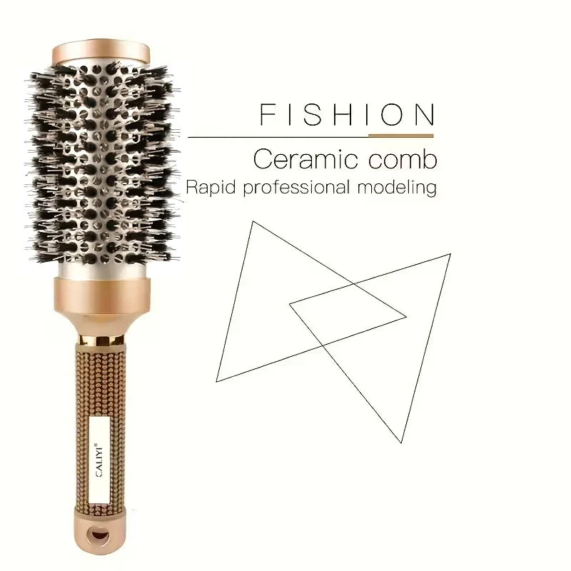 4 Sizes Heat Conductive Aluminum Barrel Volumizing Curling Styling Brush with Air Vents Thermal Ceramic Boar Bristle Hair Brush