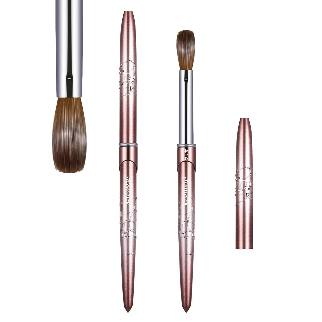 Kolinsky Acrylic Nail Brush Kolinsky Hair Bristles Round Shaped Handle Acrylic Brush Nail Brushes for Acrylic Application Nailar