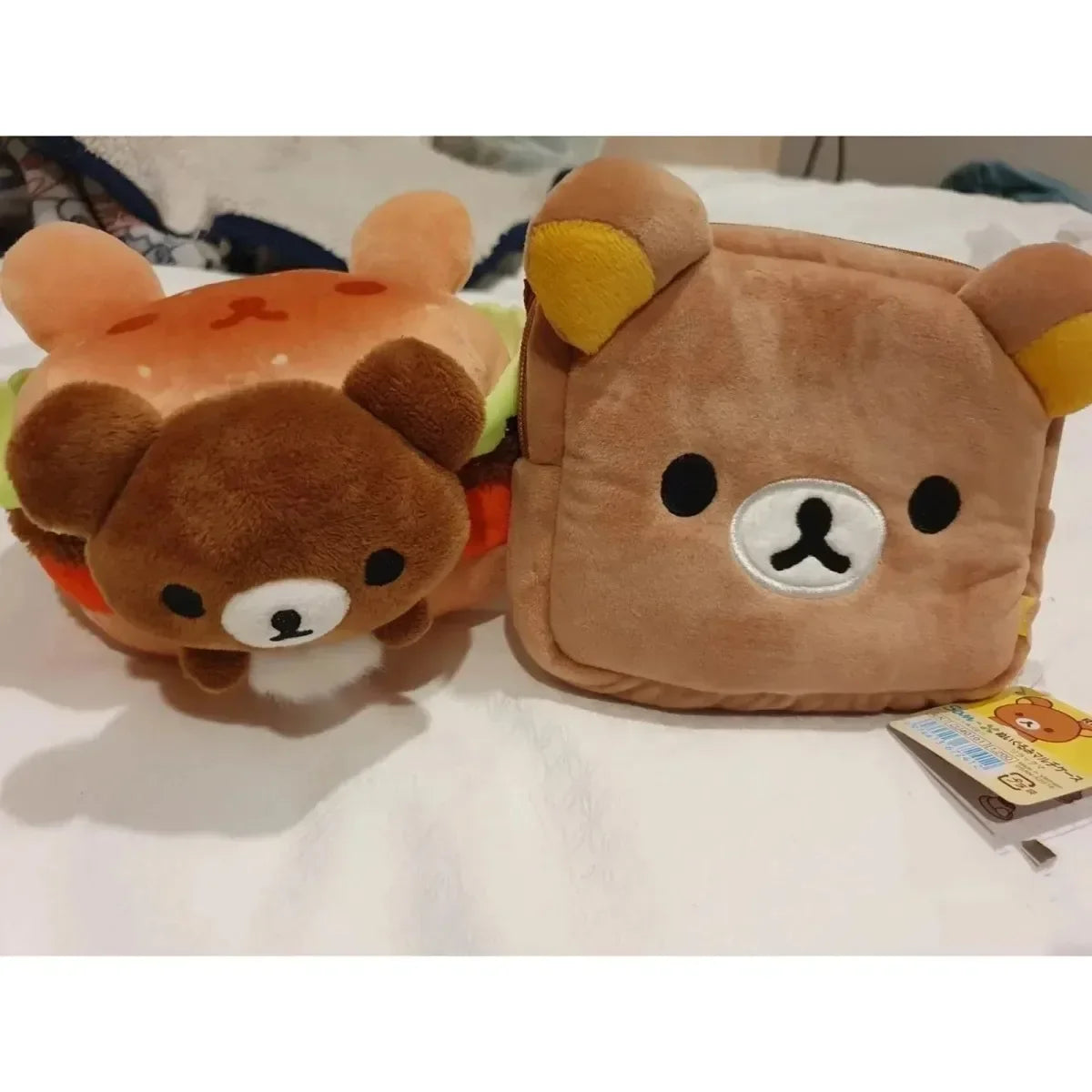 Kawaii Rilakkuma Plush Pencil Bag - Cartoon Bear Multi Case, Makeup Organizer & Cosmetic Storage, Cute Vanity Beauty Bag