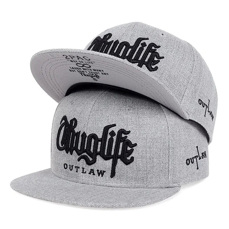 Thug Life Embroidery Snapback Baseball Cap for Streetwear Style