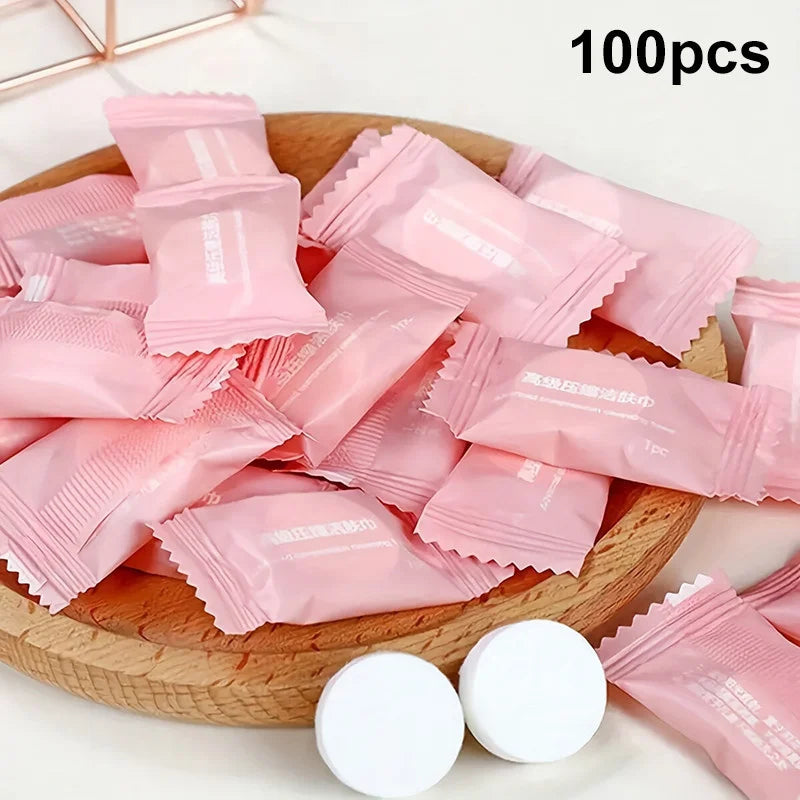 250/50pcs Portable Compressed Face Towels Disposable Cotton Coin Tissue Suitable For Travel Beauty Salon Makeup Remover Cleaning