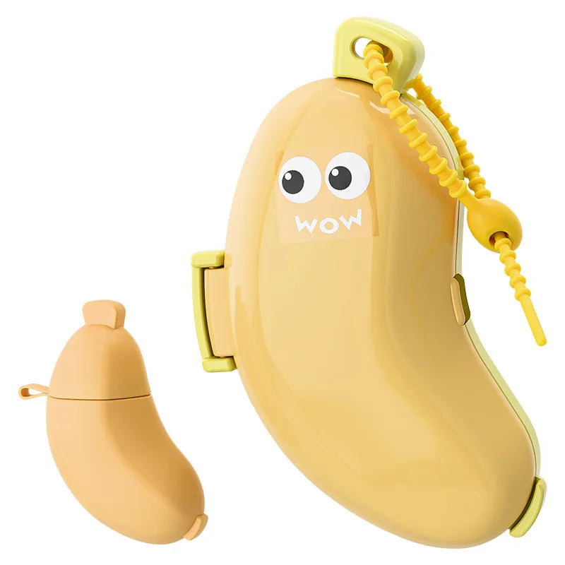 Banana Shape Toothbrush Cover & Toothpaste Travel Case, Silicone Dustproof Holder, Camping, Home