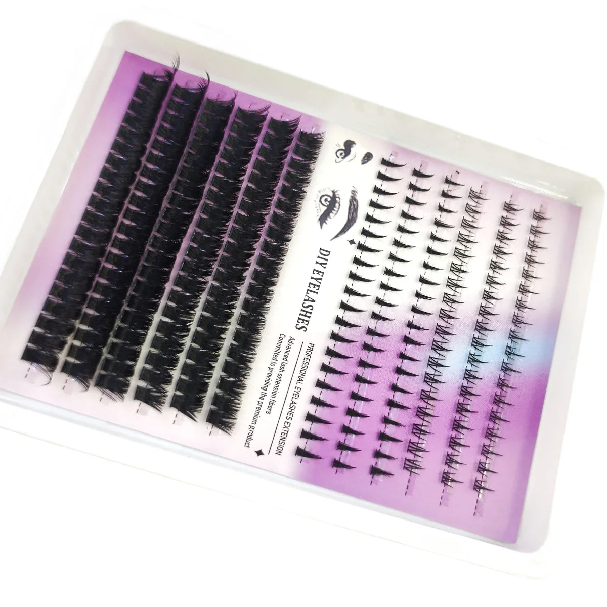 12rows Salon-Like Lash Clusters Kit DIY Eyelash  extension comic eyelash curler grou upper eyelashes Volume Fairy Eyelash
