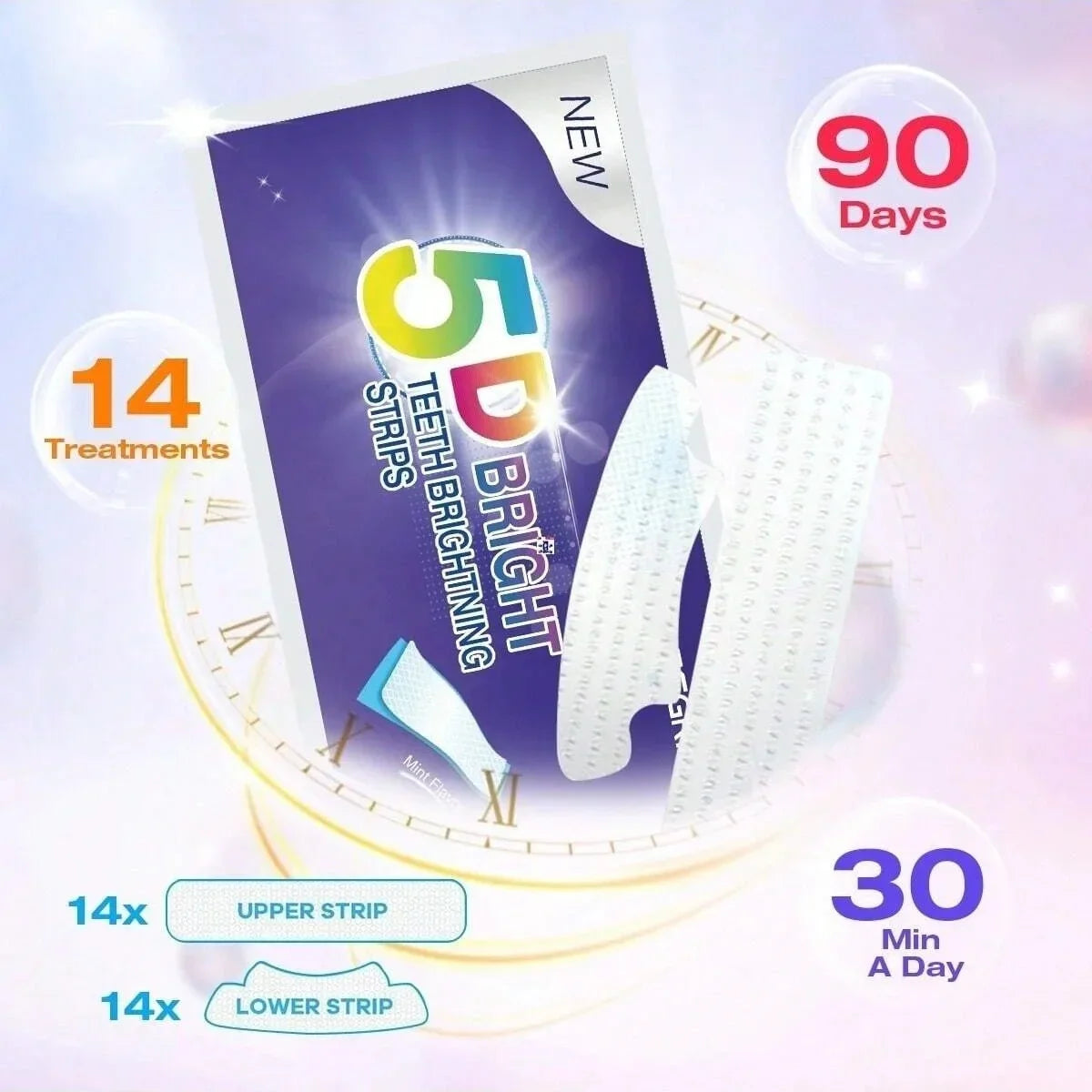 [ 5D ] Effective Teeth Whitening Strips Whitener Strips Teeth Whitener Helps Remove Yellow Teeth And Stains Teeth Stain Remover