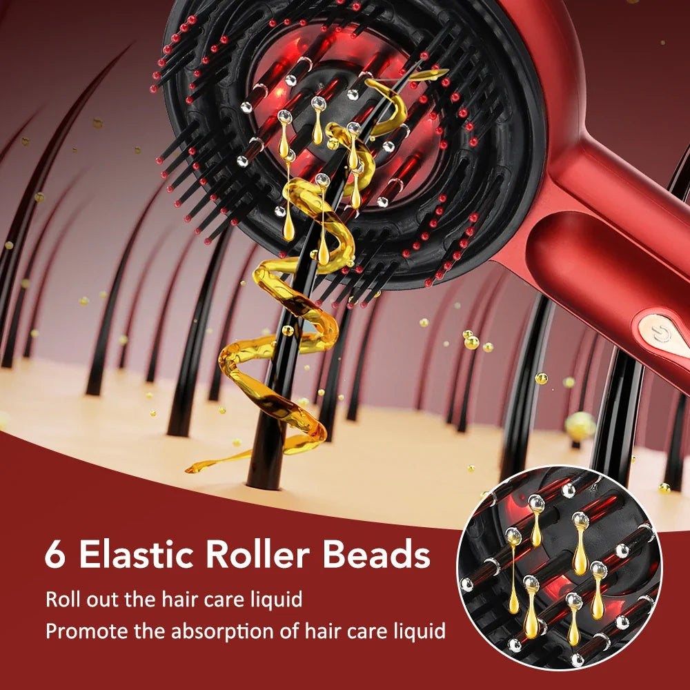 Portable Electric Head Massage Comb Essential Oil Red Light 3-gear Scalp Massage Electric Head Blood Relaxation Massage Gift