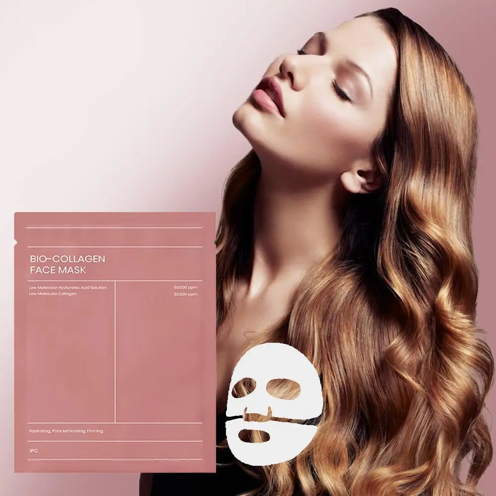 5/10Pcs Bio Collagen Face Mask Shrink Pores Deep Hydrating Overnight Mask Moisturizing Refreshing Brightening Face Skin Care