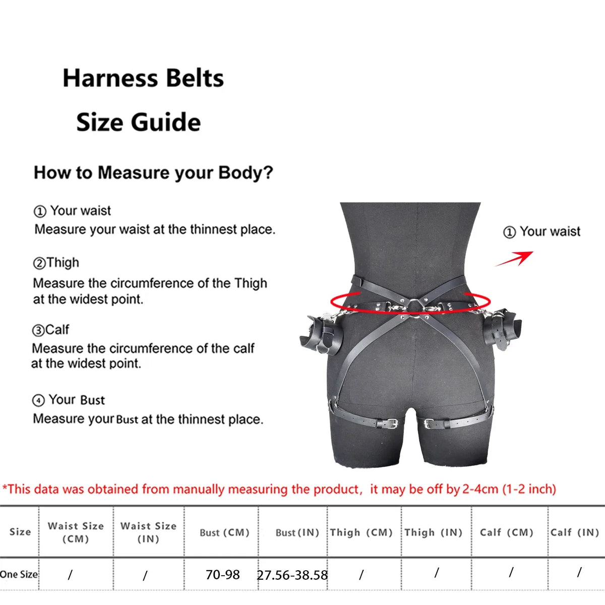 Ladies' punk style bondage art adjustable circular cuffs&thigh straps, essential for intimate role-playing