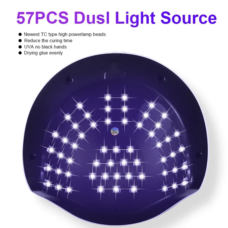 Professional 57LED Nail Lamp 4 Timer Modes LCD Display Fast curing Gel Nail Dryer Manicure Salon Tools for Acrylic Gel Art
