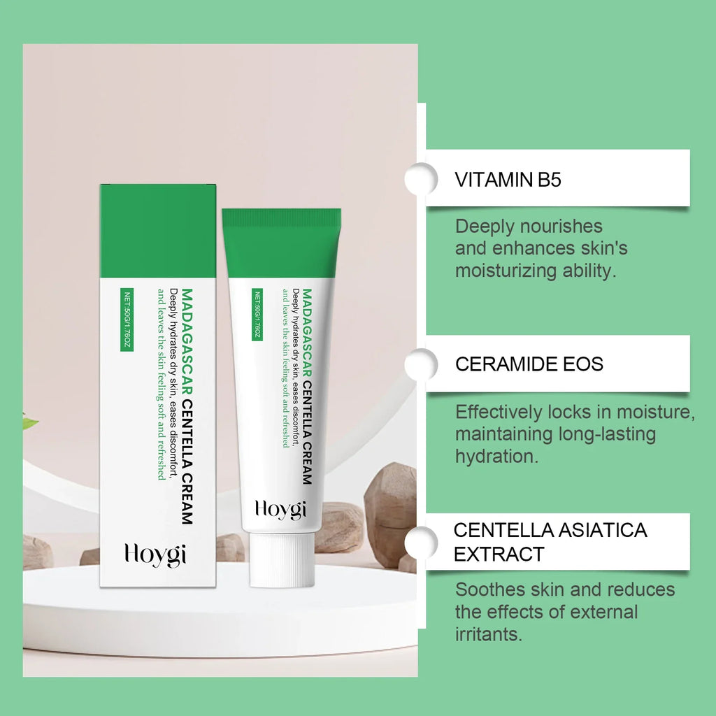 Centella Soothing Cream with Ceramide & B5 Face Repair Moisturizer Redness Relief Soothing Cream for Dry Sensitive Skin