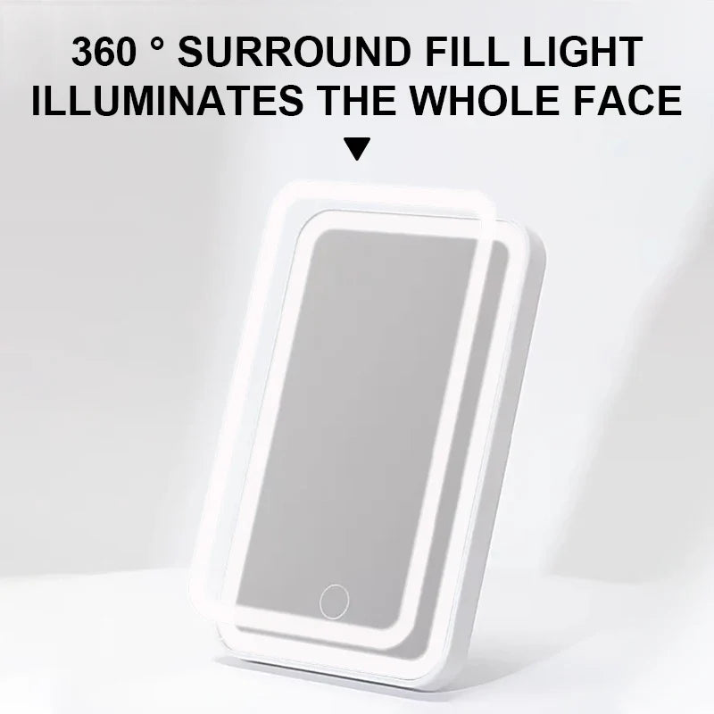 SEAMETAL Car Interior Mirrors Sun Visor Plate LED Makeup Mirror for Girls Women Rechargeable Fill Light Universal Vanity Mirror