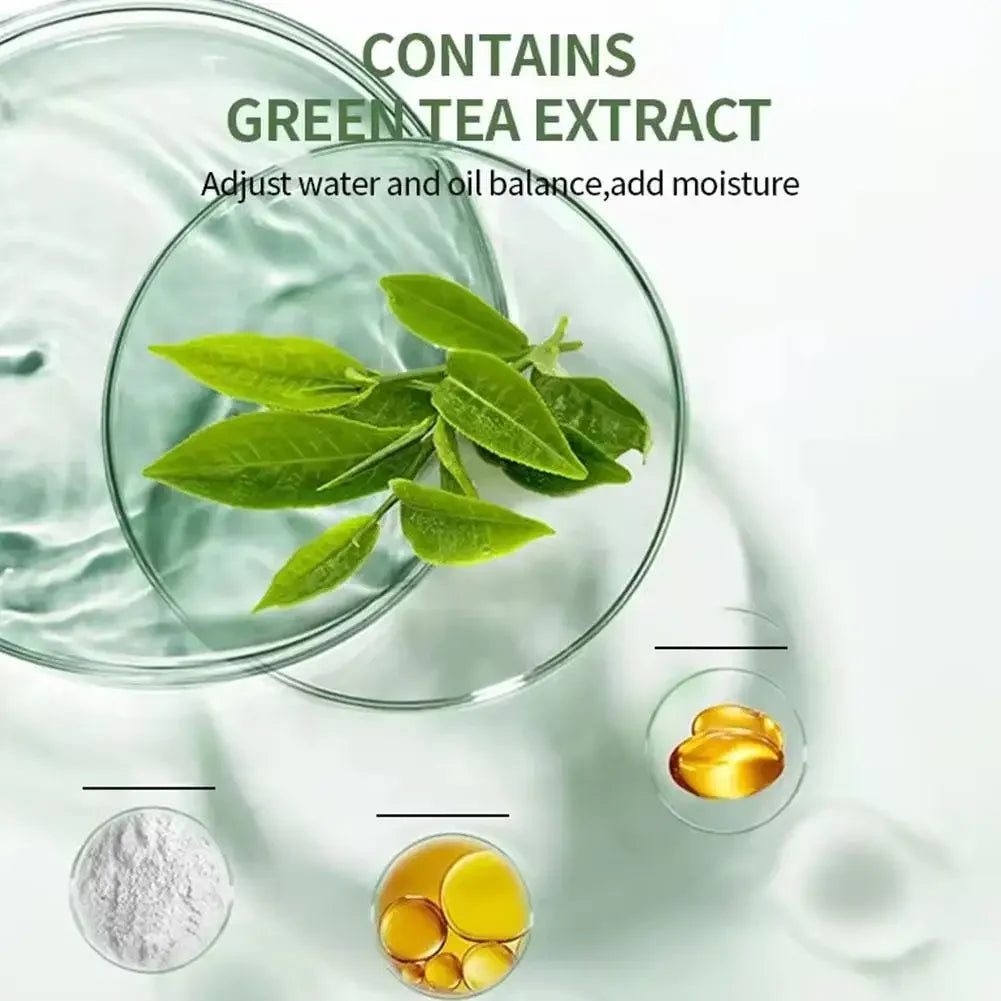 Green Tea Eggplant Solid Mask Deep Cleansing Oil Control Balance Antioxidan Shrink Pores Remove Blackheads Refreshing Mud Mask