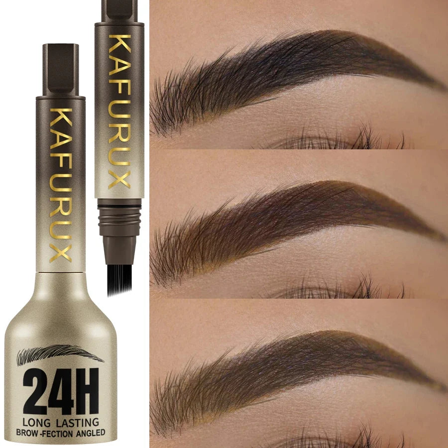 3D Dye Eyebrow Pencil Hairling Anti-smudge Waterproof Long Lasting Black Brown Large Brush Natural Wild Eyebrow Enhancers Cream