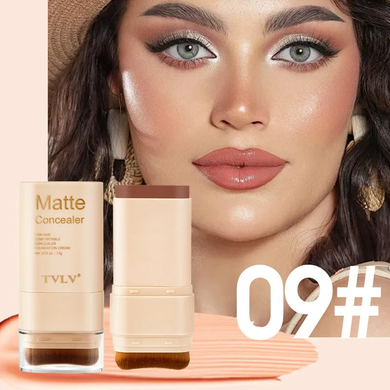 Eraser Concealer Double-Head Foundation Stick, Nine-color Waterproof Non-Gluggy Solid Foundation Cream