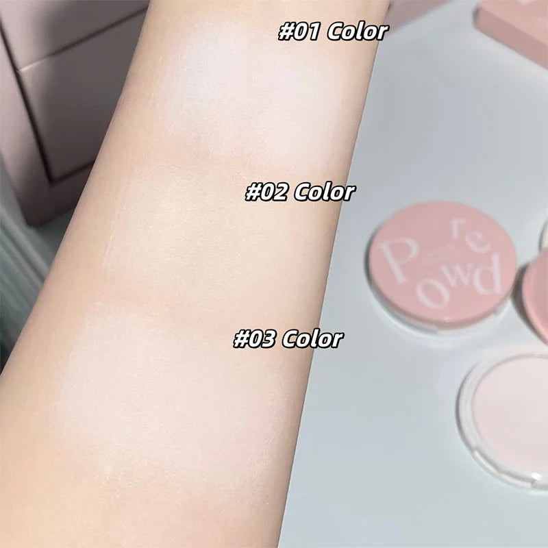 CACE Face Pressed Powder Soft Mist Setting Powder Three-color Pseudo-free Makeup Long Lasting Oil Control Waterproof Foundation