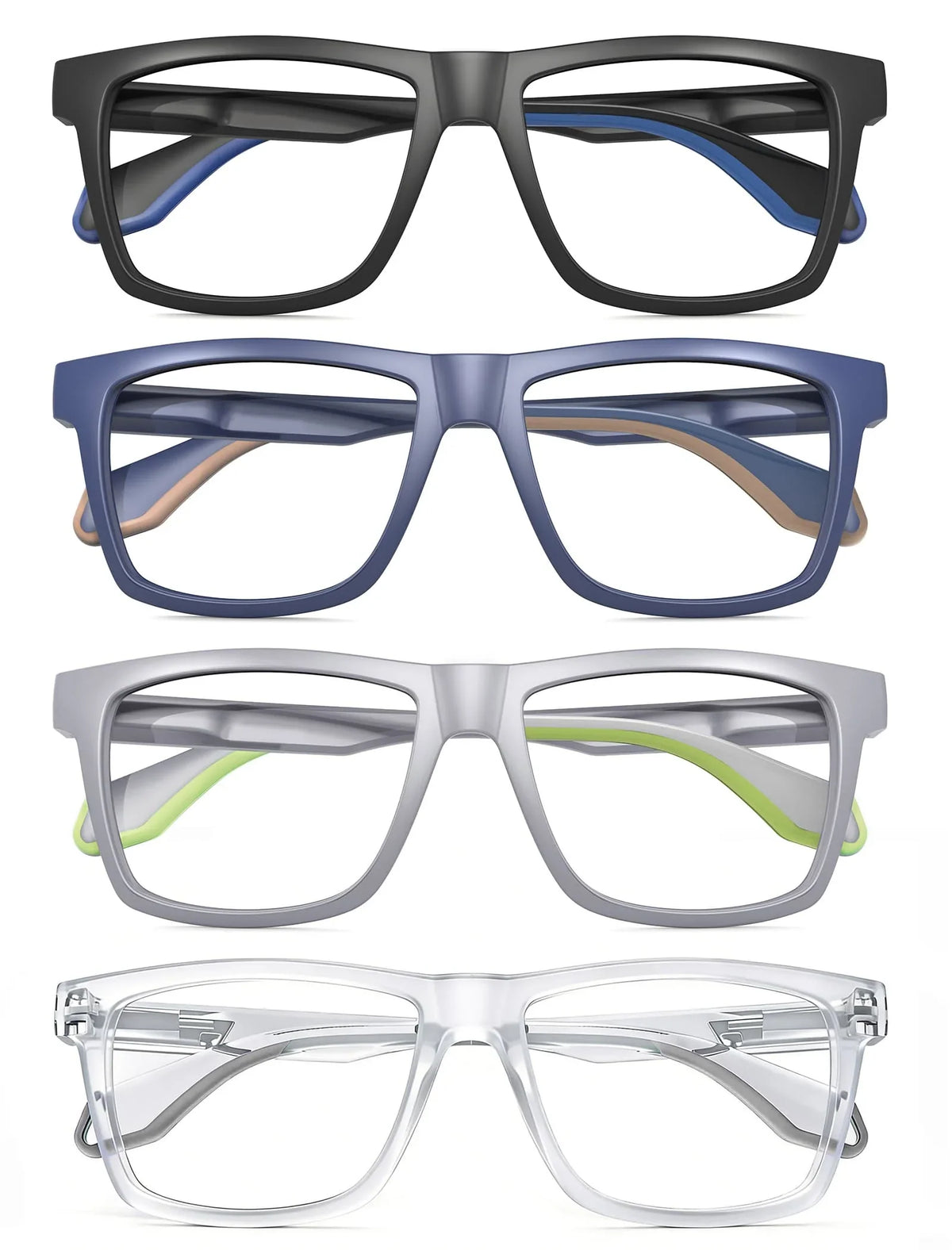 Oversized Reading Glasses for Men&Women,Large Readers Rubber Temple with Spring Hinge,Wide Blue Light Blocking Anti UV/Eyestrain