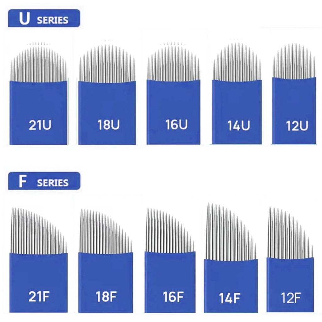 50/100Pcs Microblading Needles 0.2mm PMU Tattoo Needles Permanent Makeup Blade & Eyebrow Blades for Tattoo Supplies