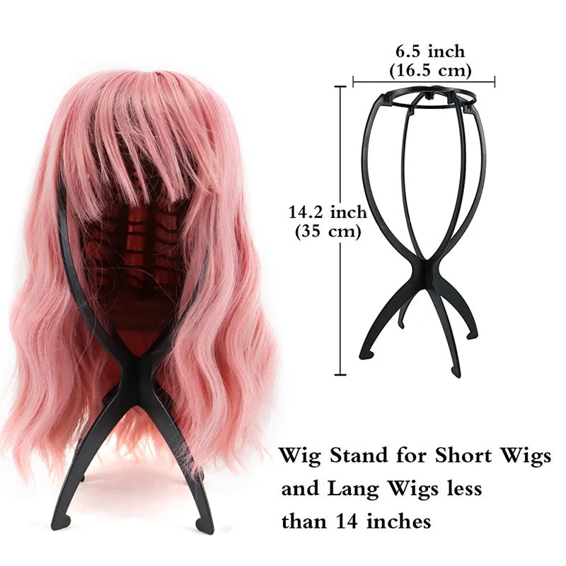1pcs High Quality Wig Stand Multi-Purpose Use Hat Wig Hair Head Stand Foldable Flexible Plastic Wig Holder