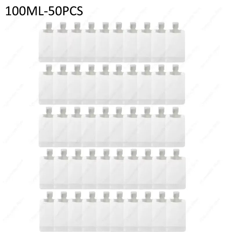 10-60pcs Refillable Packaging Bags Travel Essentials Lotion Cosmetics Shampoo Shower Gel Portable Bags Makeup Fluid Bottles