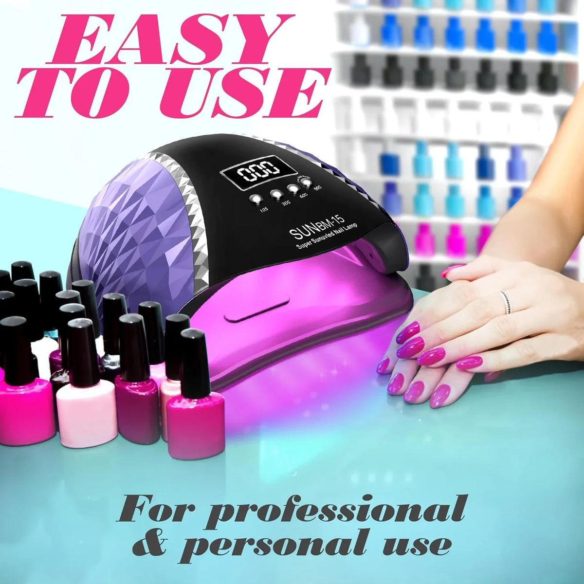 DianaBeauty UV LED Nail Lamp 66 LEDs 280W Nail Dryer for Gel Polish Curing with Automatic Sensor 4 Timer Setting Nail Art Tools