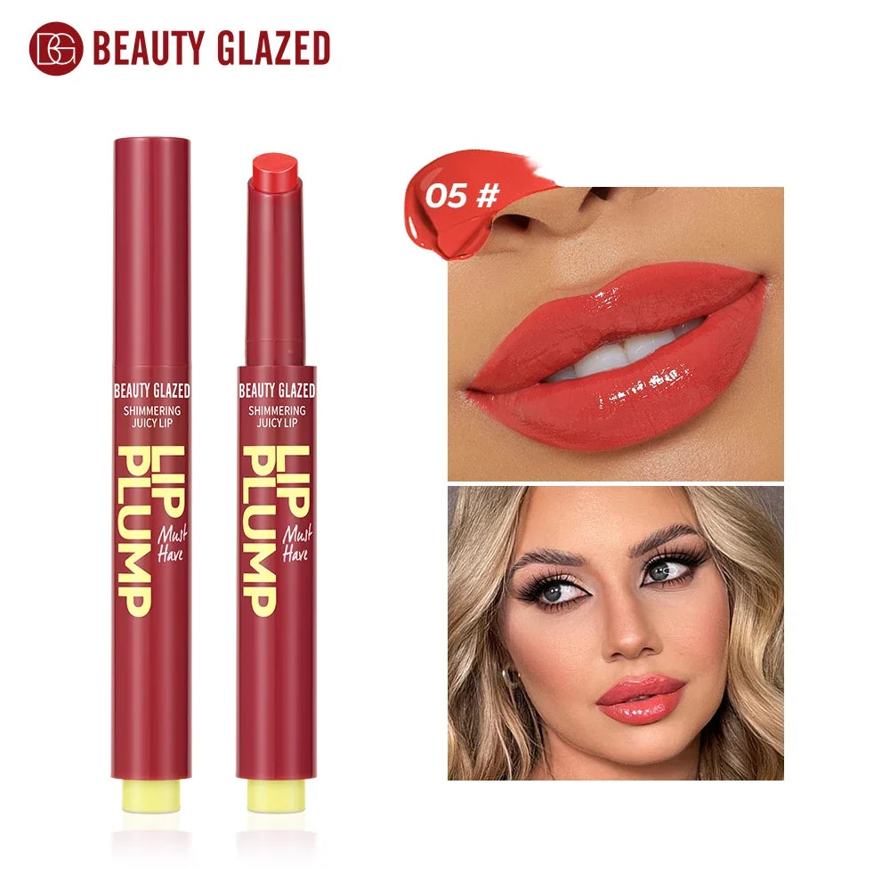 Beauty Glazed 12 Color Shimmering Juicy Lipstick,Shining Lip Plump,Moisturizing Nourishing Women Lip Makeup.Girl's Gift