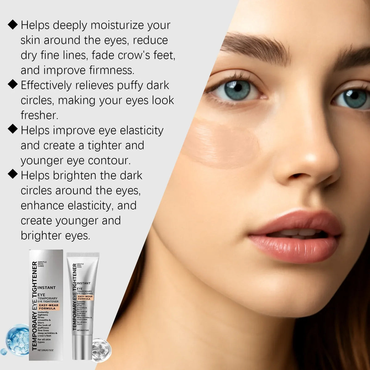 Firm Eye Tightener Cream Remove Dark Circles Eye Bags Anti-Wrinkle Lifting Smoothing Fine Lines Moisturizing Temporary Eye Cream