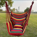 Portable 2-in-1 Hammock Chair Durable Striped Fabric Comfortable Hanging Lounger Camping Essential