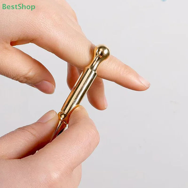 Dual Head Brass Facial Massage Stick,Handheld Fascia Scraping Stick,Acupoint Massage Stick,Acupoint Pen Body Massager