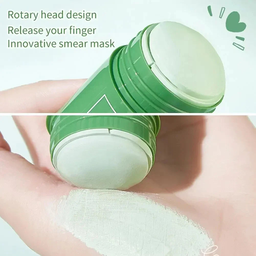 Green Tea Eggplant Solid Mask Deep Cleansing Oil Control Balance Antioxidan Shrink Pores Remove Blackheads Refreshing Mud Mask