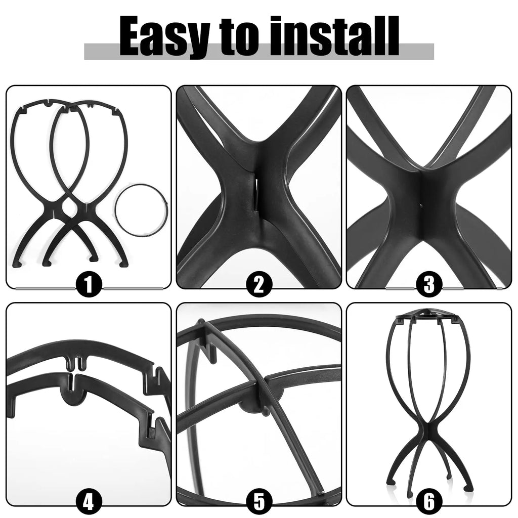 1/2/3pcs Folding Wig Stand Plastic Portable Hat Display Stand Adjustable Durable Barbershop Fashion Model Holder Home Salon Use