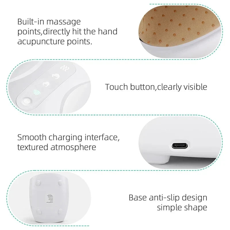 Electric Hand Massager Heat Cordless with Air Compression Finger Acupoint Palm Finger Massage Machine for Arthritis Pressure