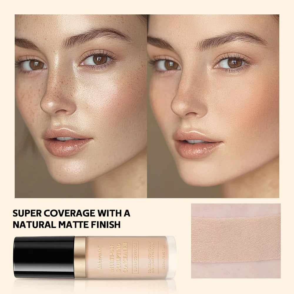 Waterproof Liquid Concealer Matte High Coverage Oil Control Cover Acne Dark Circles Foundation Modify Face Contouring Cosmetics