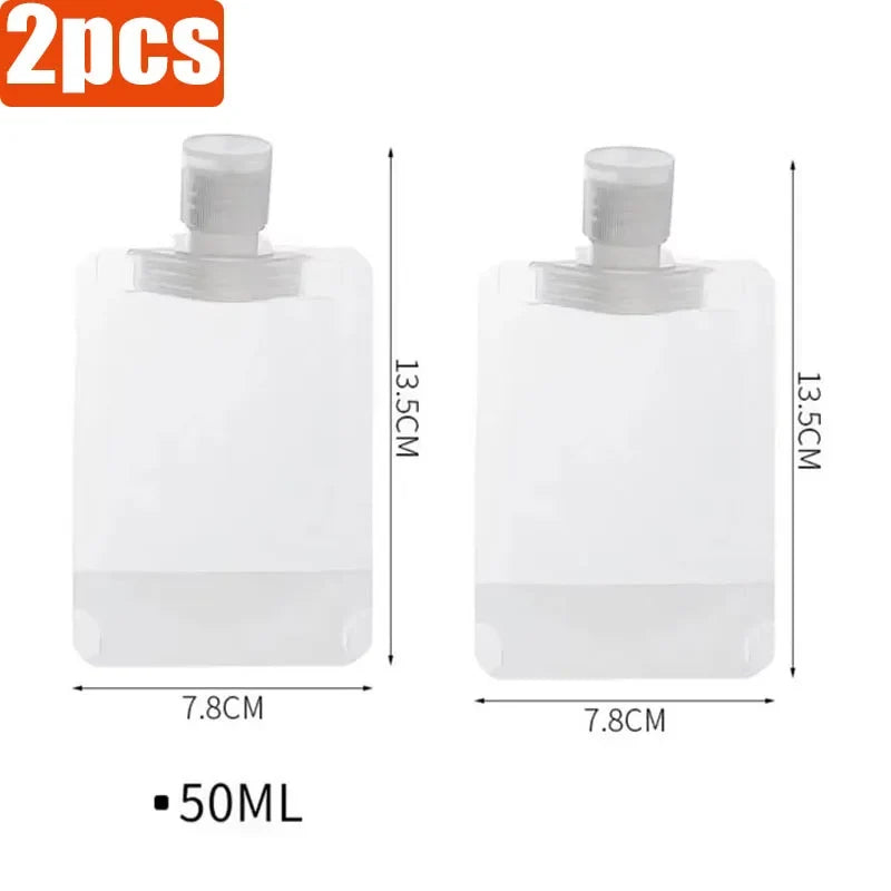 1/6pcs 30/50/100ml Lotion Dispenser Bag Travel Storage Bag Shampoo Liquid Cosmetics Storage Reusable Leak Proof Refillable Bag