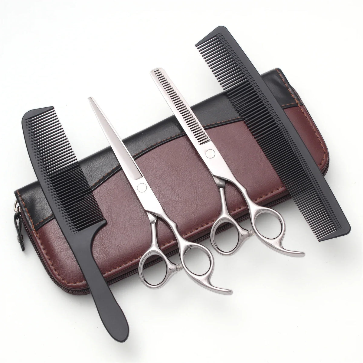 Professional Barber Scissors Set Japanese Steel Straight Thinning Texturizing Shears Precision Ground Sharp for Salon Home  Use