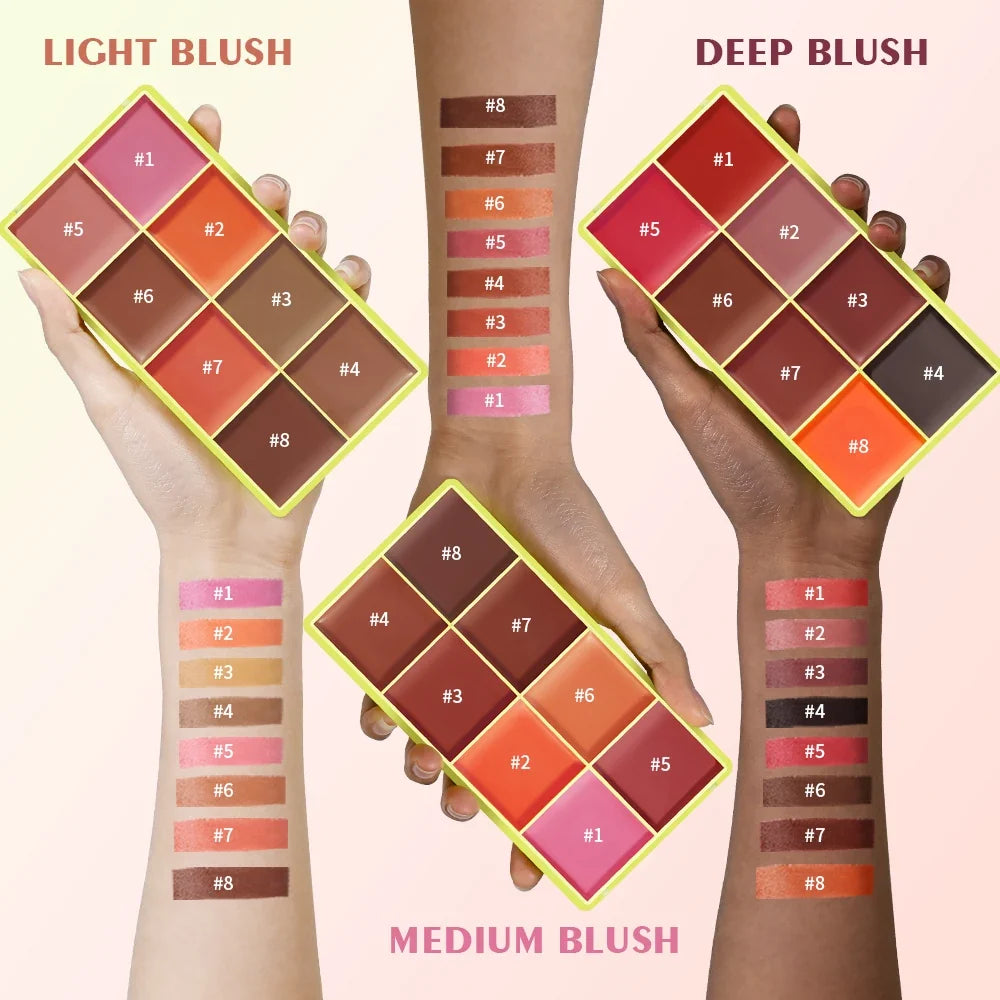 Curve Case Cream Eyebrow Cream Blush Highlighter Palette Matte Shimmer Finishes Shadow Tones Long-Lasting Cosmetics