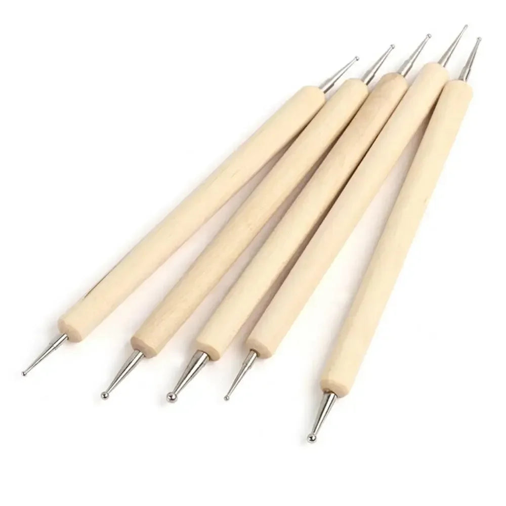 Dotting Tools Set for Nail Art Dotting Pen Set Pro 2-Way Wooden Painting DIY Manicure Salon Decoration Dotting Tools