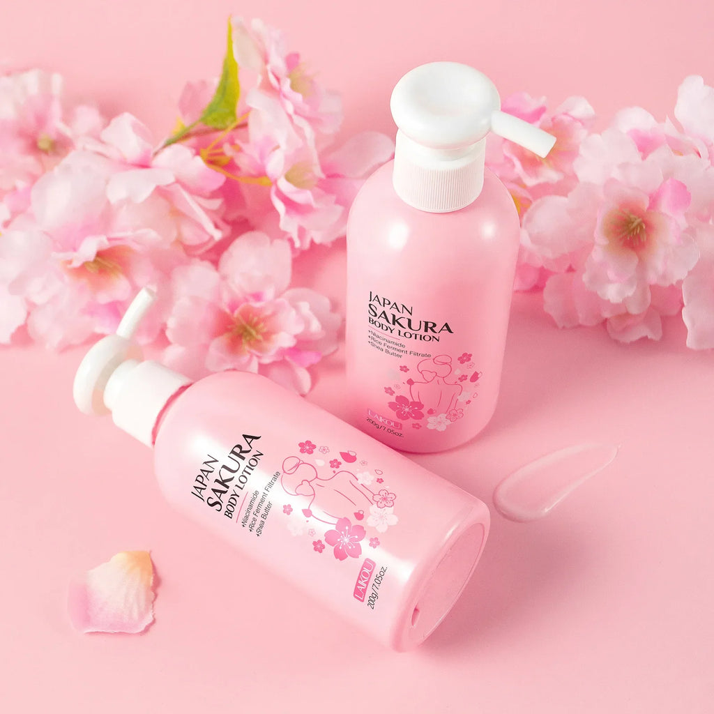 Laikou Cherry Blossom Body Lotion Moisturizing & Repairing  Winter Chapped Skin Care Moisturizing Without Greasiness 200g