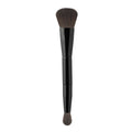 Dual Angled Round Contour Makeup Brush with Synthetic Bristles for Beauty Blending Liquid Powder, Concealer Blush (Black)