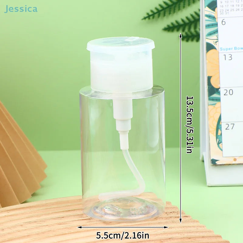 ♥100/150/200/300ml Empty Press Pump Bottle Dispenser Liquid Container Refillable Remover Cleaner Polish Makeup Manicure Tool