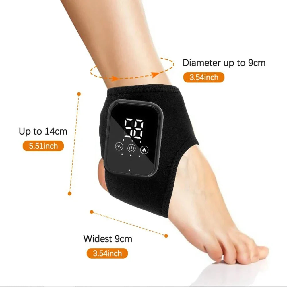 Electric Heat And Vibration Ankle Massager Infrared Hot Compress Therapy Ankle Massage Heated Wrap Support Brace Foot Protector
