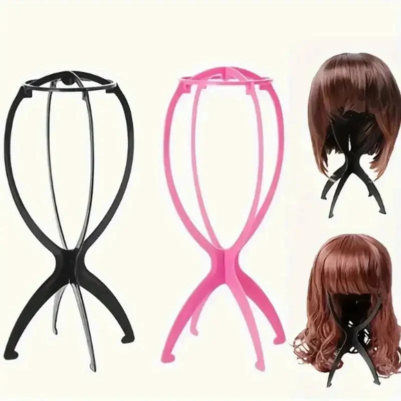 1PCS Folding Wig Stand Holder Plastic Adjustable Portable Hat Display Stand Durable Mannequin Dummy Head Plastic