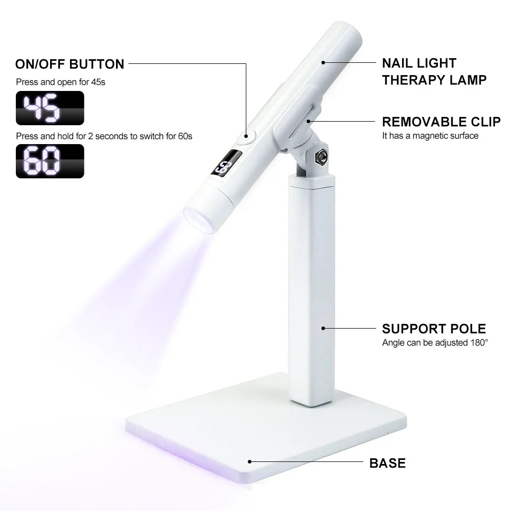 Professional Nail UV LED Lamp Desk With Display Rechargeable Portable Mini Nail Dryer Stand UV Lamp for Nails Art Removable
