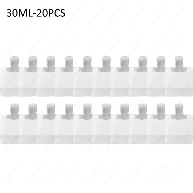 10-60pcs Refillable Packaging Bags Travel Essentials Lotion Cosmetics Shampoo Shower Gel Portable Bags Makeup Fluid Bottles