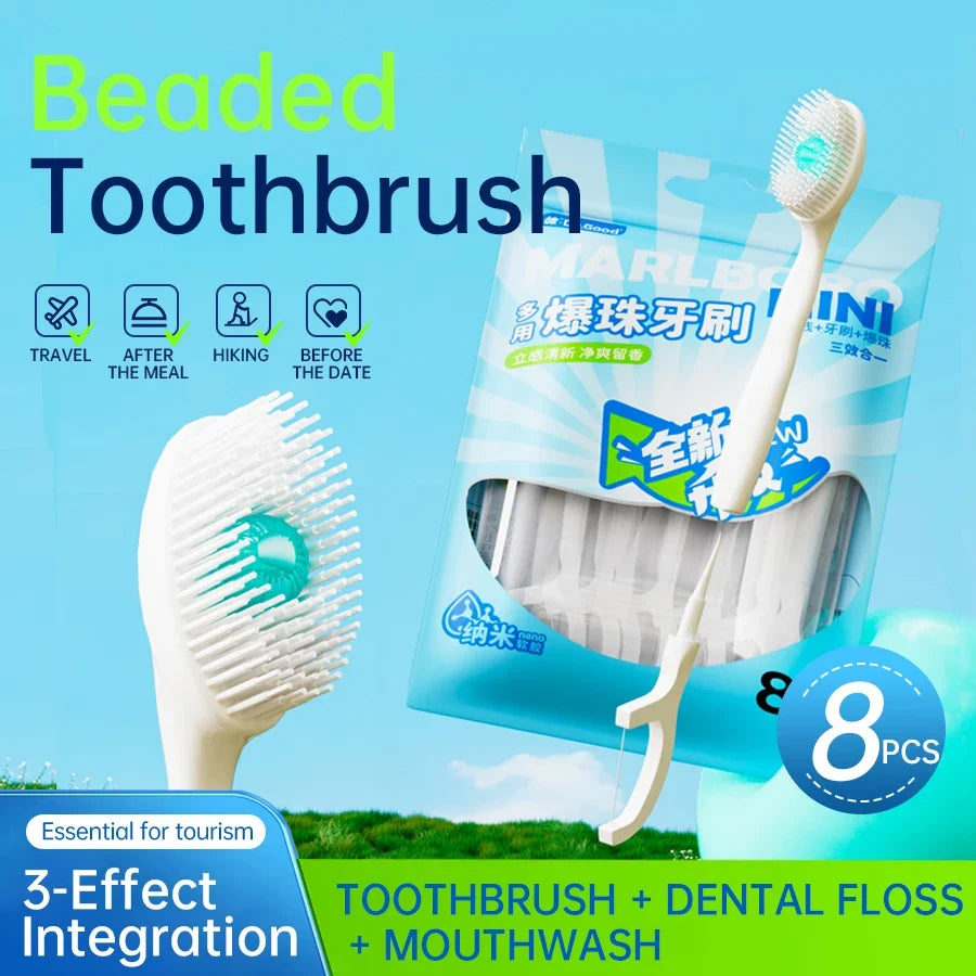 Portable Travel Toothbrush Mini Exploded Bead Toothbrush Disposable Adult Cleaning Toothbrush Individually Packaged