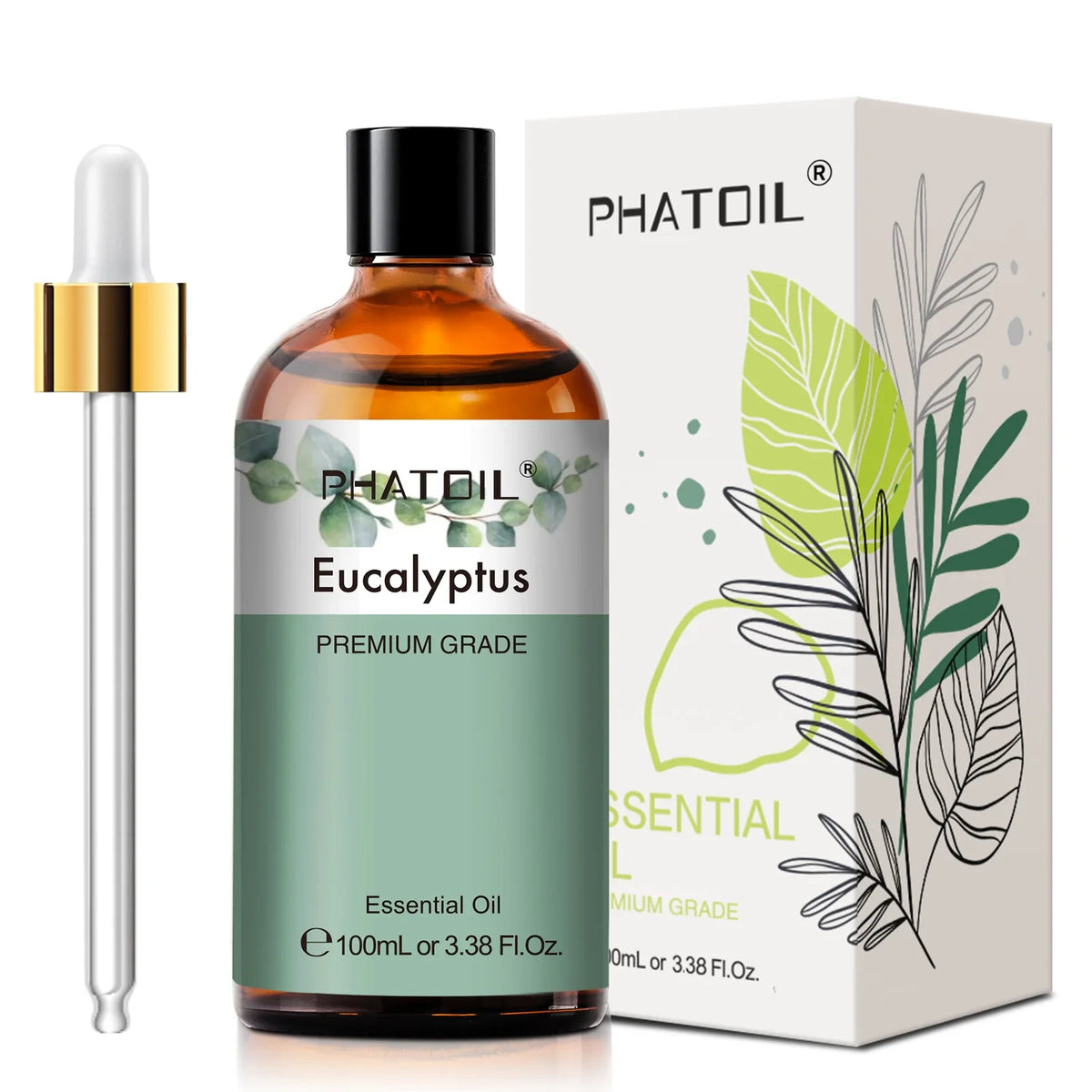 PHATOIL 100ml Eucalyptus Essential Oil For Skin Lavender Vanilla Jasmine Lemon Bergamot Aroma Oil for Aromatherapy Candle Making