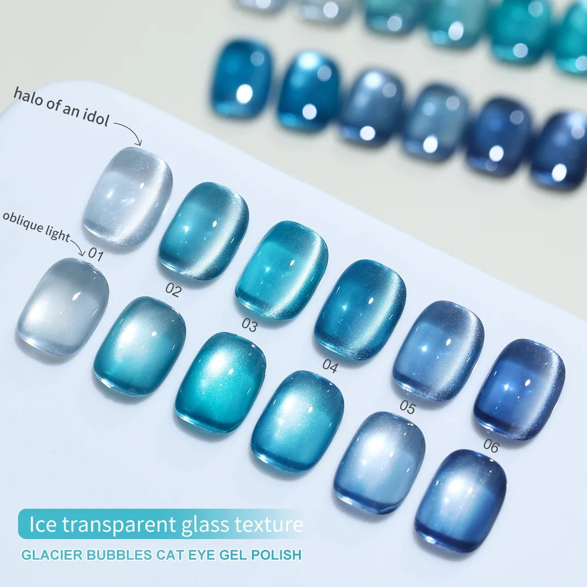 XEIJAYI 6Pcs 15ML Blue Series cat eye Nail Gel polish set Semi Permanent Nail Art Soaking UV LED Nail Salon DIY Nail Salon Gel