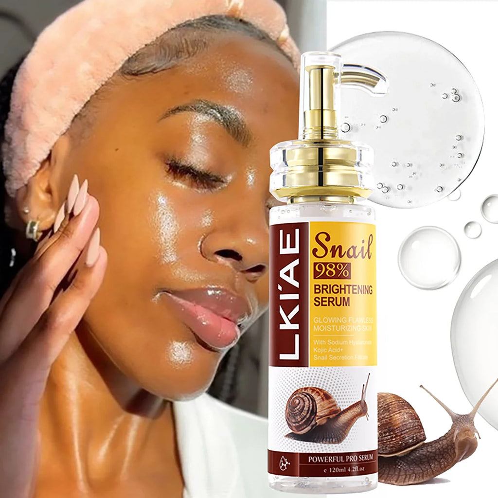 AILKE Snail Extract Whitening Serum, Moisturizing, Reduce Dark Spots, Wrinkle, Even Skin Tone, Lightening Essence for Face, Body
