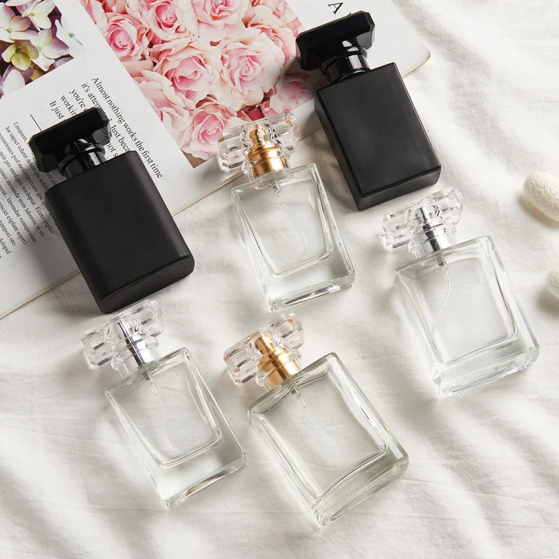 30ml 50ml 100ml Portable Perfume Bottle Squirt Travel Refillable Spray Bottle Glass Empty Sample Sub-Bottling Travel Essentials