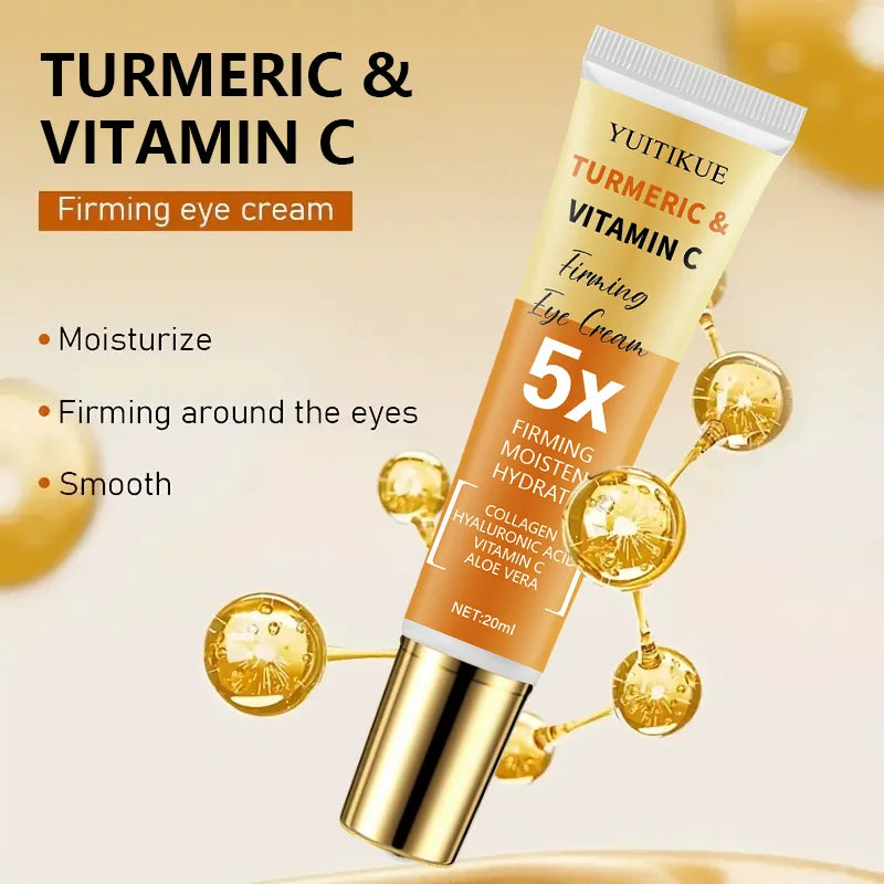 Turmeric & Vitamin C Firming Eye Cream 20ml - 5X Tightening, 30% Turmeric, Moisturizes & Smooths Eye Area